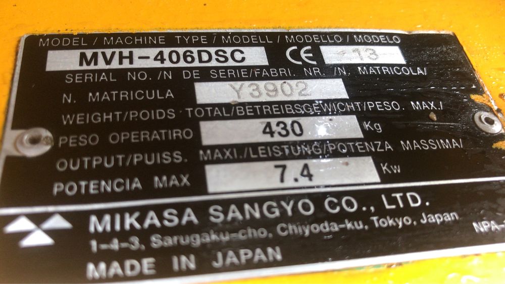 Placa Compactoare Mikasa MVH-406 DSC de 430 Kg