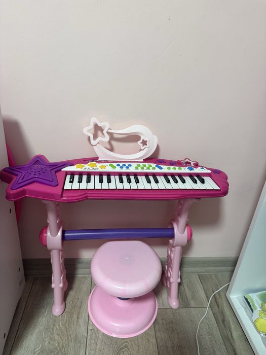 Детско електронно пиано розово