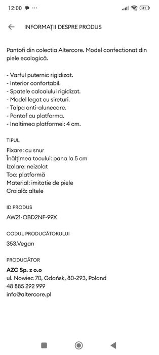 Bocanci Altercore piele ecologică 38