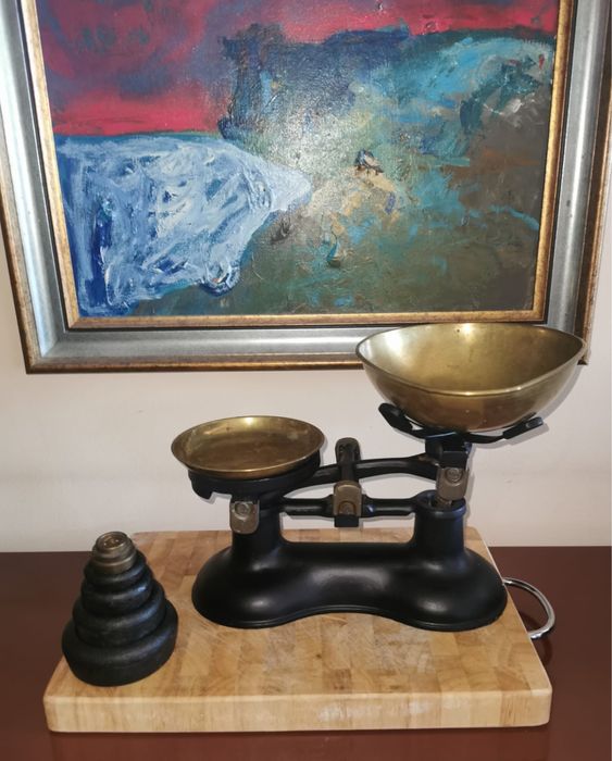 Антикварен кантар винтидж чугун и месинг VICTOR England от 60-70те г.