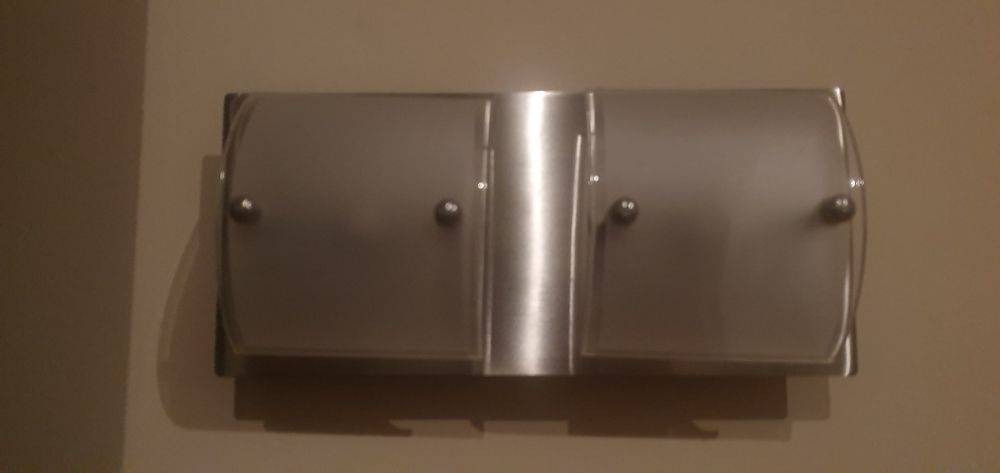 Vand 2 aplice inox+sticla mată, stare perfecta!