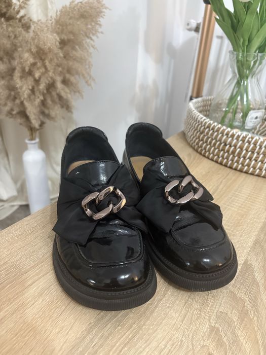 Pantofi casual piele naturala lacuita