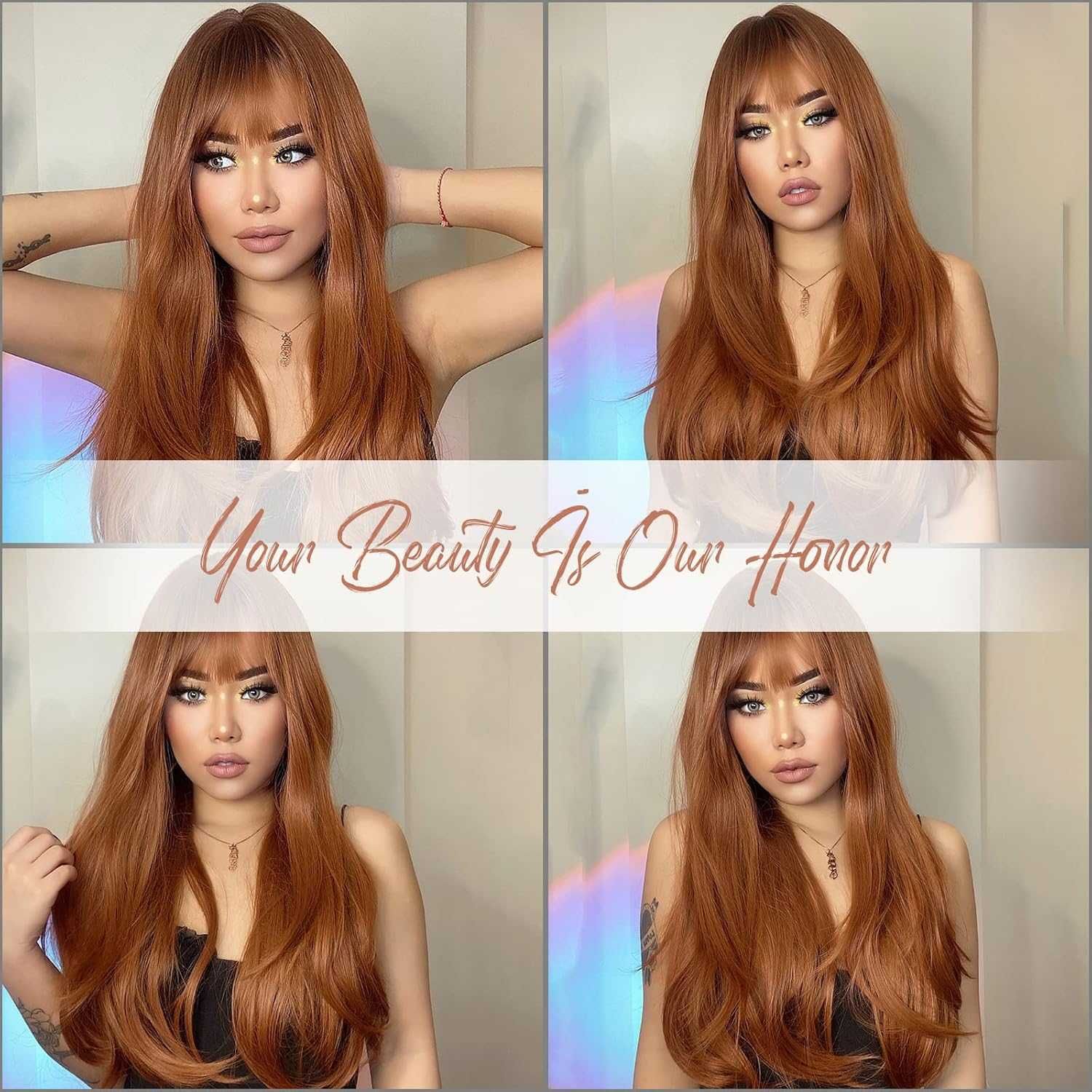 HAIRCUBE Медено руса перука с бретон