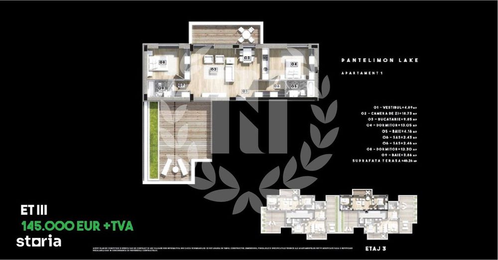 3 Camere Direct Pe Lacul Pantelimon Gratis Parcare + Boxă