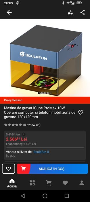 Laser gravare sculpfun icube 10 PRO