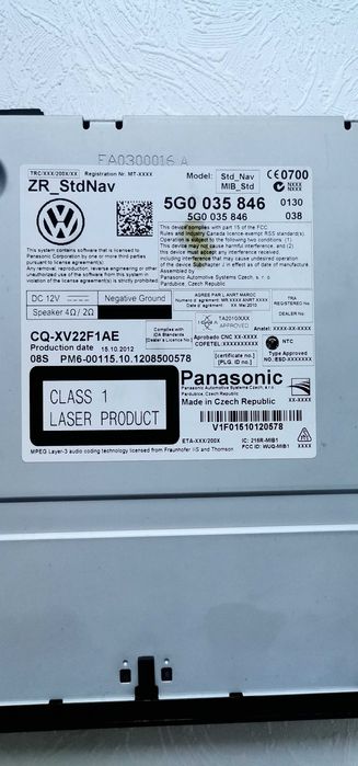 Unitate navigatie originala VW Golf 7  VII cod 5G0 035 846 impecabila