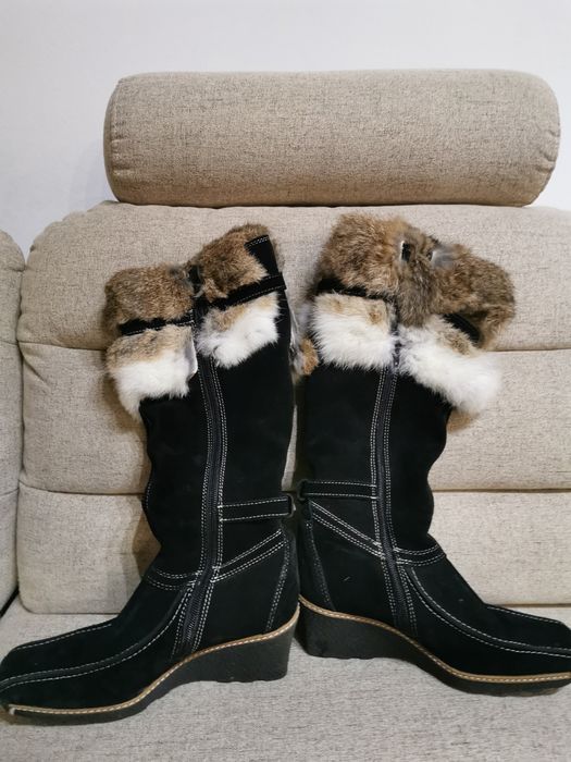 Cizme piele femei cu blana naturala Kámpgan