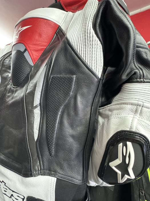 Кожено яке за мотор Alpinestars с гърбица-  M