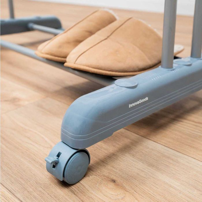 Вертикален сгъваем и разтегателен сушилник за дрехи XL с колелца