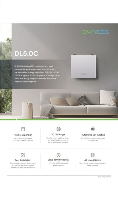 Vand Baterie Dyness 5.12 kWh 48V LiFePO4 AutoIncalzire - DL5.0C