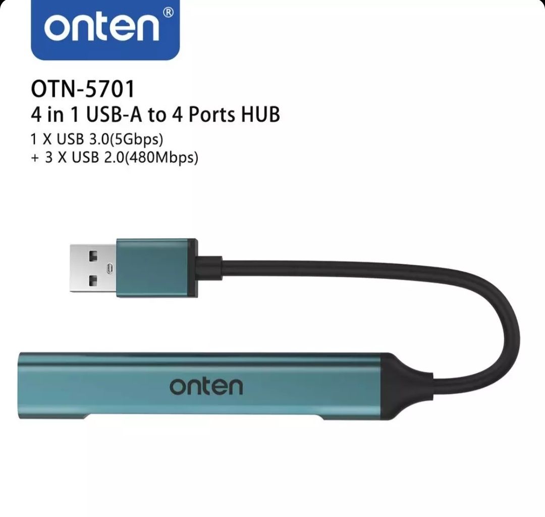 ONTEN 5701 4-портовый USB-концентратор USB-разветвитель из алюминиевог
