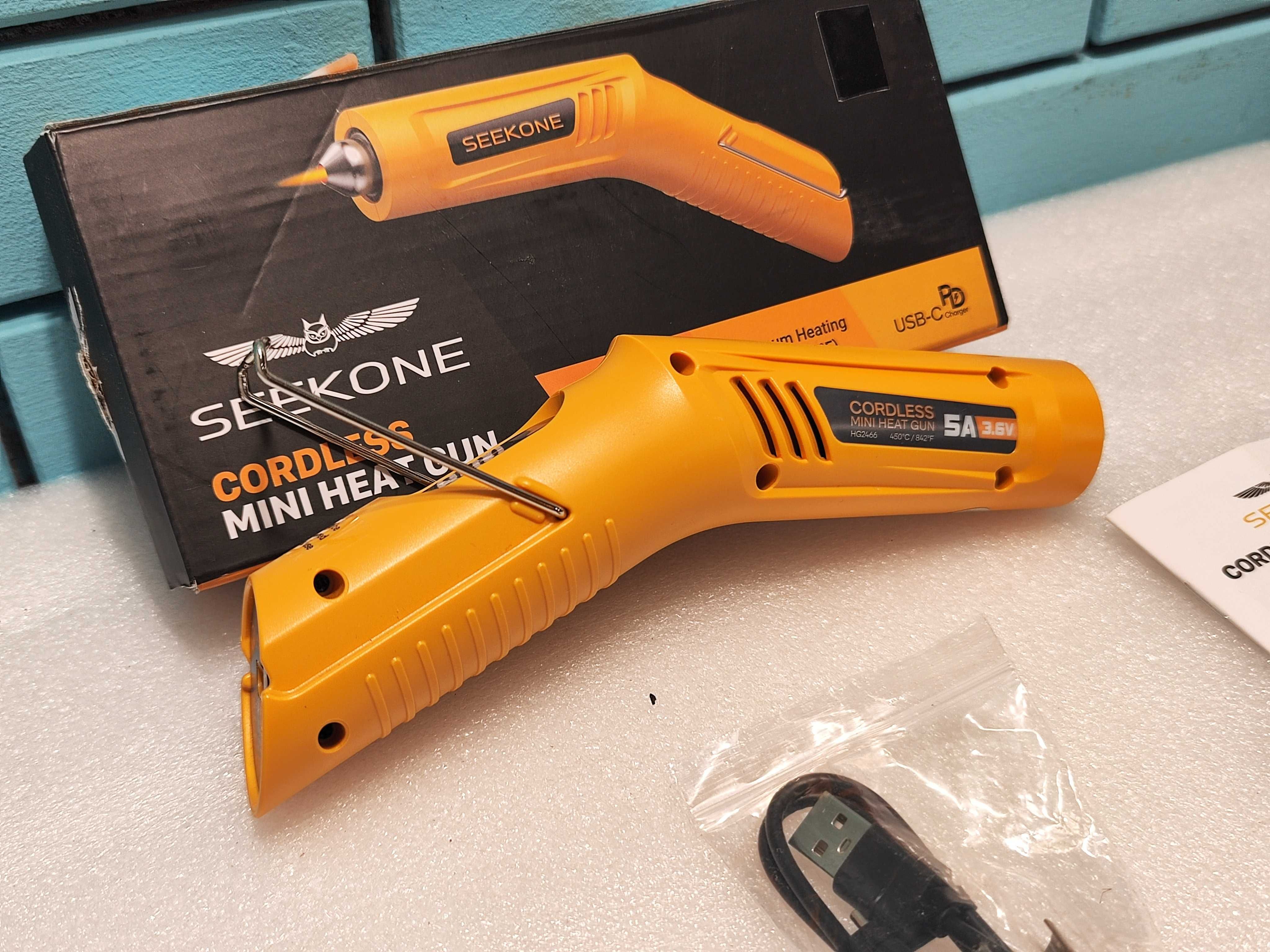 SEEKONE безжичен мини пистолет с горещ въздух до 450°C, USB