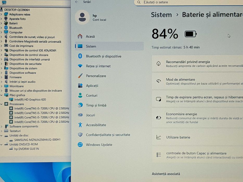 Laptop HP 250 G6, Intel Core i5-7200U, 8 gb ram ddr4 , ssd 256 gb