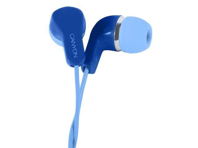 Слушалки с микрофон CANYON CNE-CEPM01BL , сини, слушалки тип "тапи"