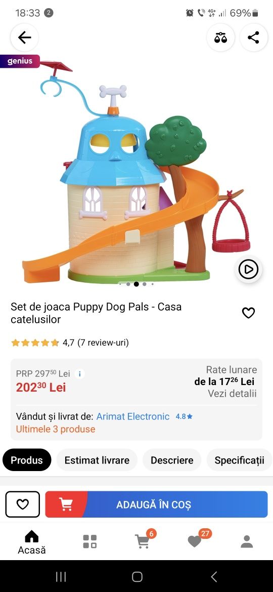 Set de josca Puppy dog pals_ casa catelusilor