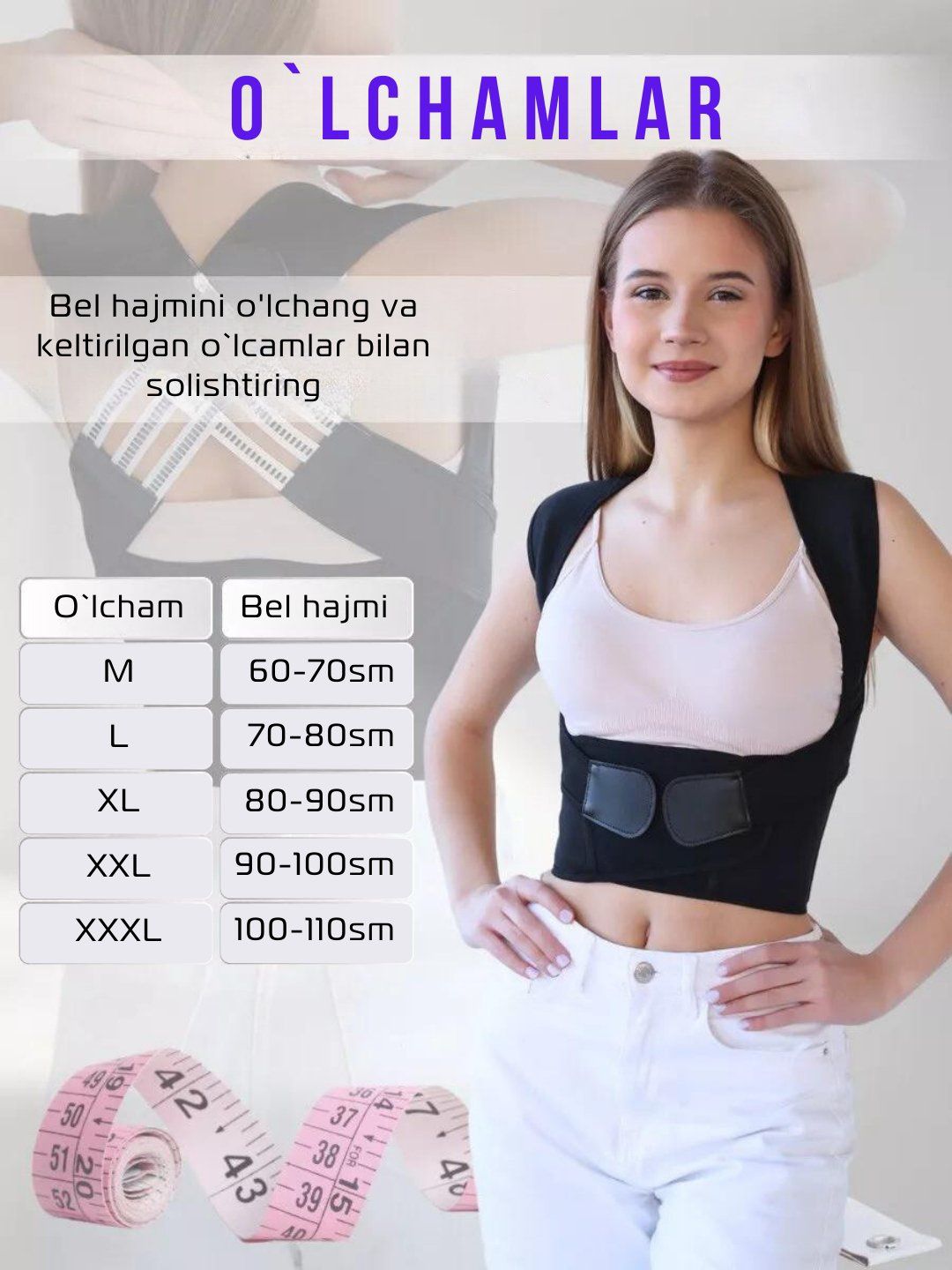 Erkaklar va ayollar uchun korset - umurtqa va yelka uchun