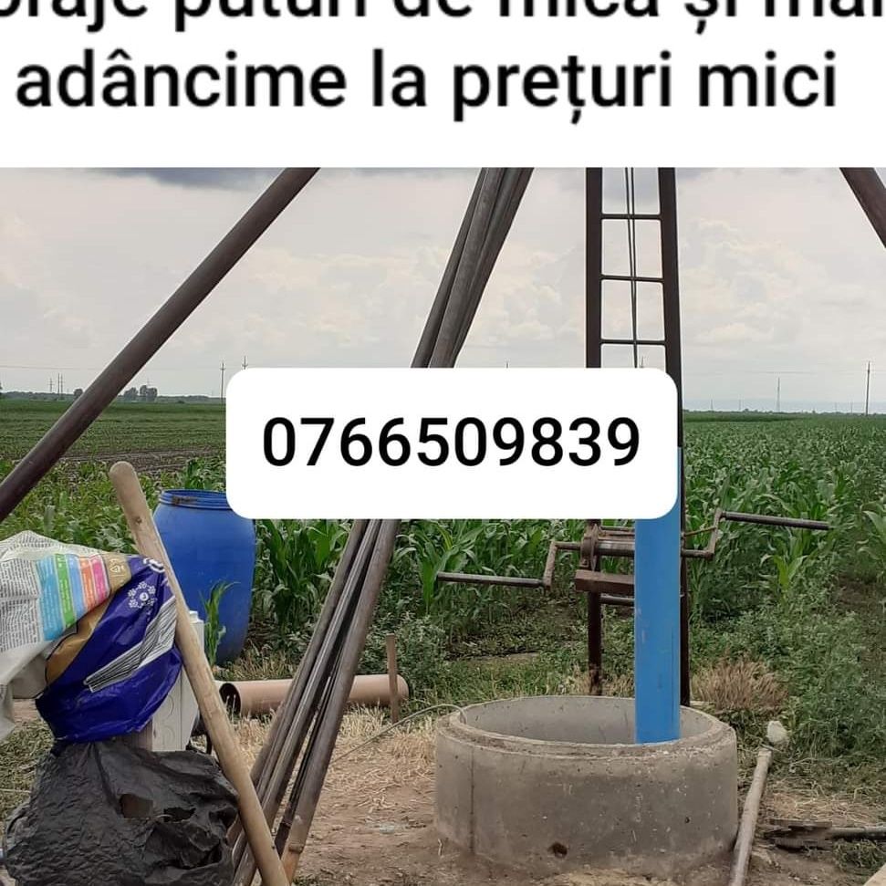 Foraje puțuri denisipări prelungiri de fantani