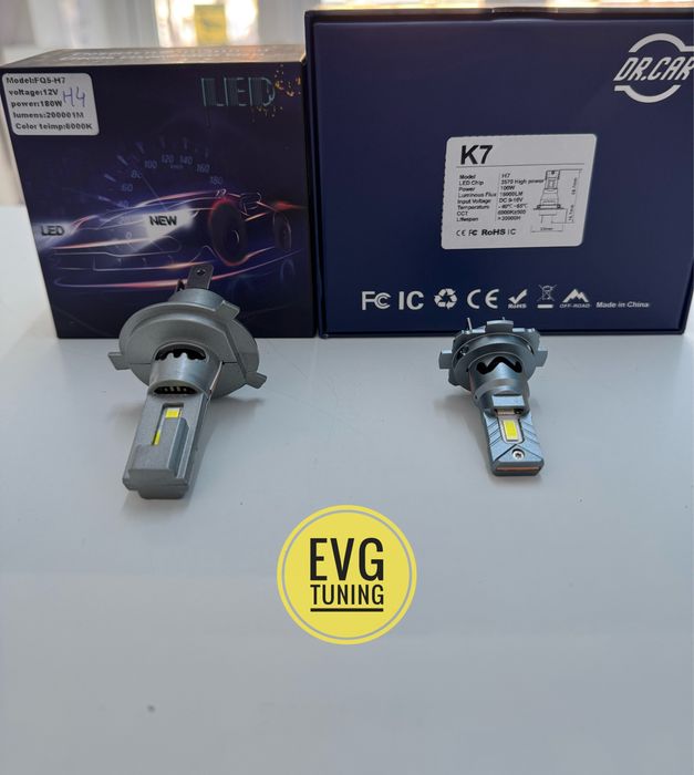 Becuri LED H4 H7 100W 16000LM 6000K