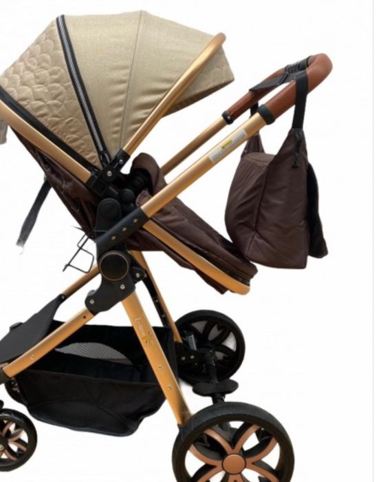 Carucior 3 In 1 Reversibil Si Cu Suspensii  Crem