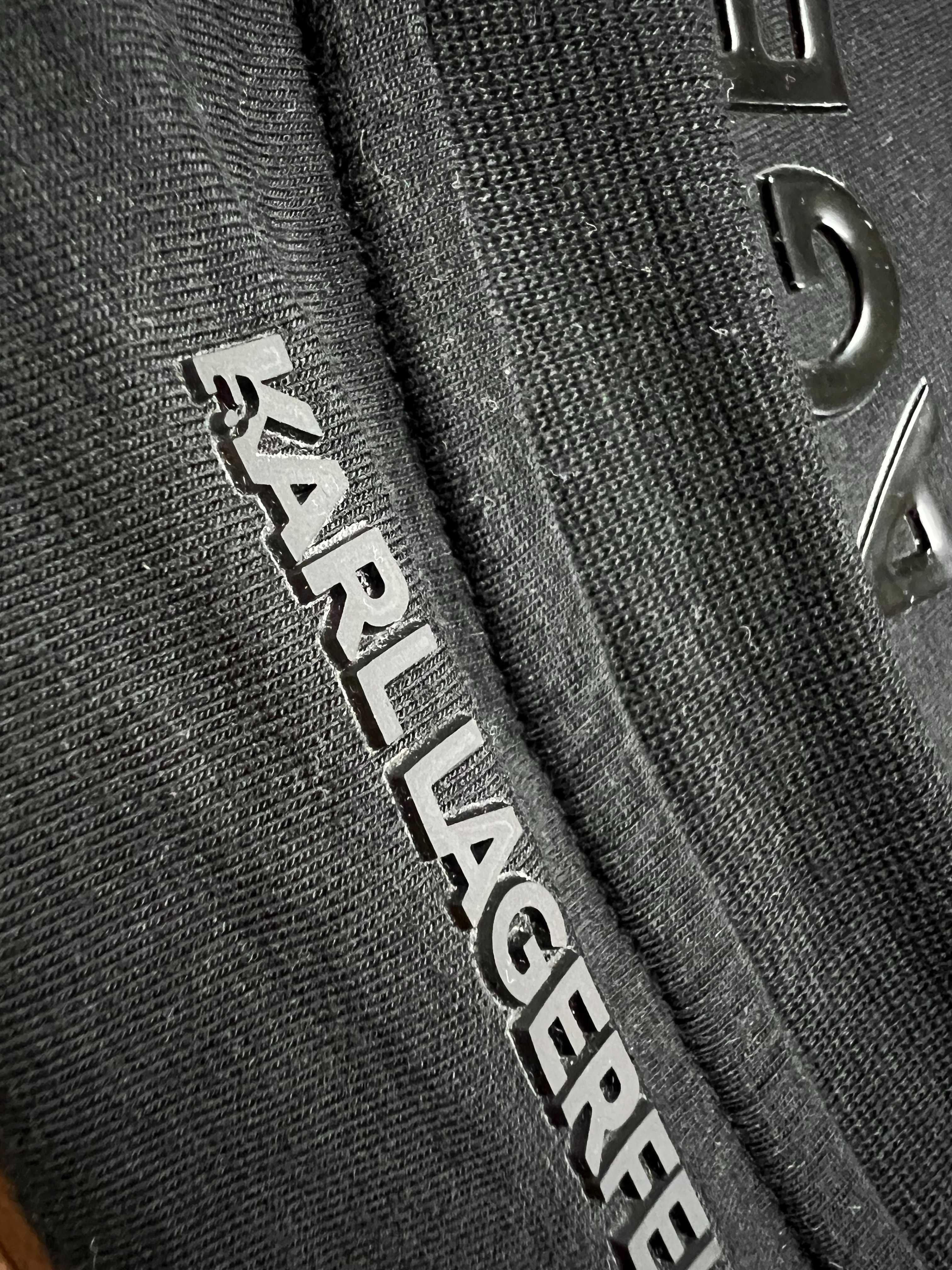 Автентична Unreleased Karl Lagerfeld черна тениска 65% по-евтина M L