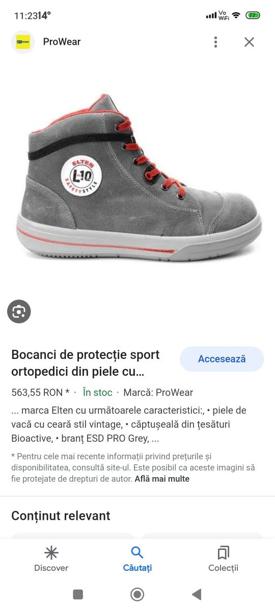 Bocanci protecție  Nr 37 Elten ghete bombeu