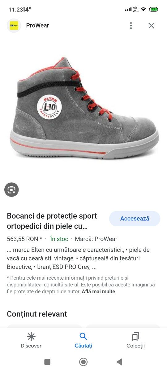 Bocanci protecție sport  Nr 37 Elten Adidas