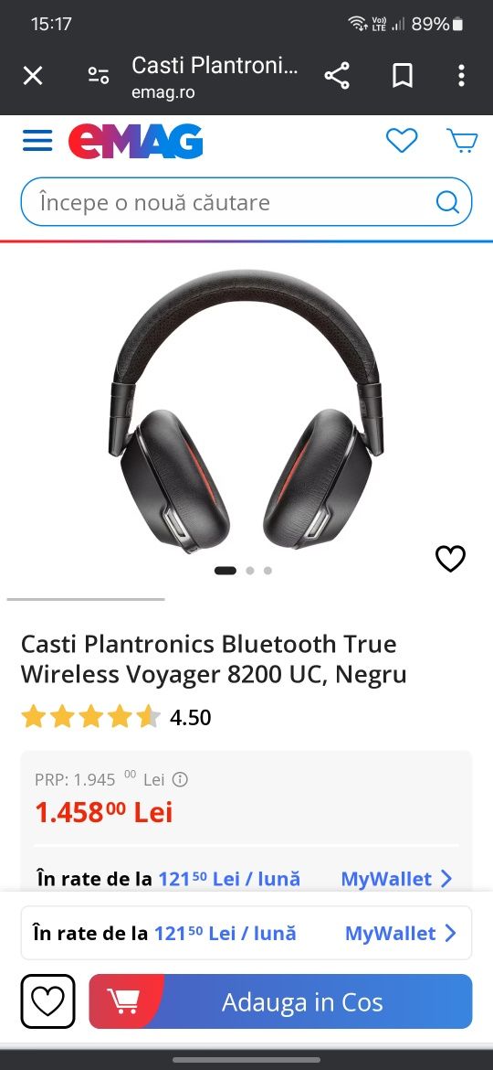 Casti bluetooth plantronics voyager b8200UC