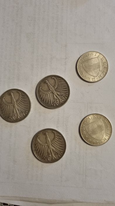 Lot monede argint Germania, Italia, Austria, Portugalia