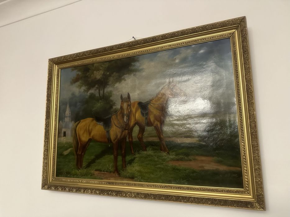 Антикварная большая картина, Англия, 19 век