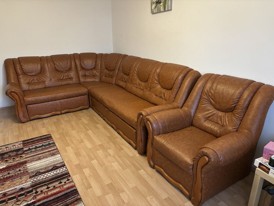 Colțar Extensibil Imitatie Piele, Canapea .