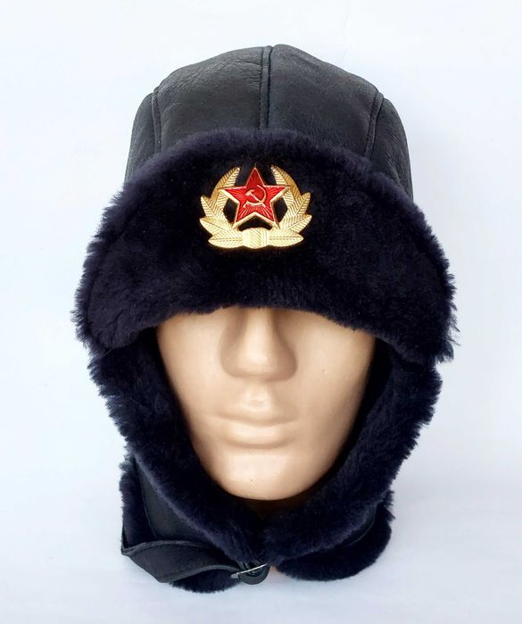 Руски, съветски шлемофон от фина агнешка естествена кожа
