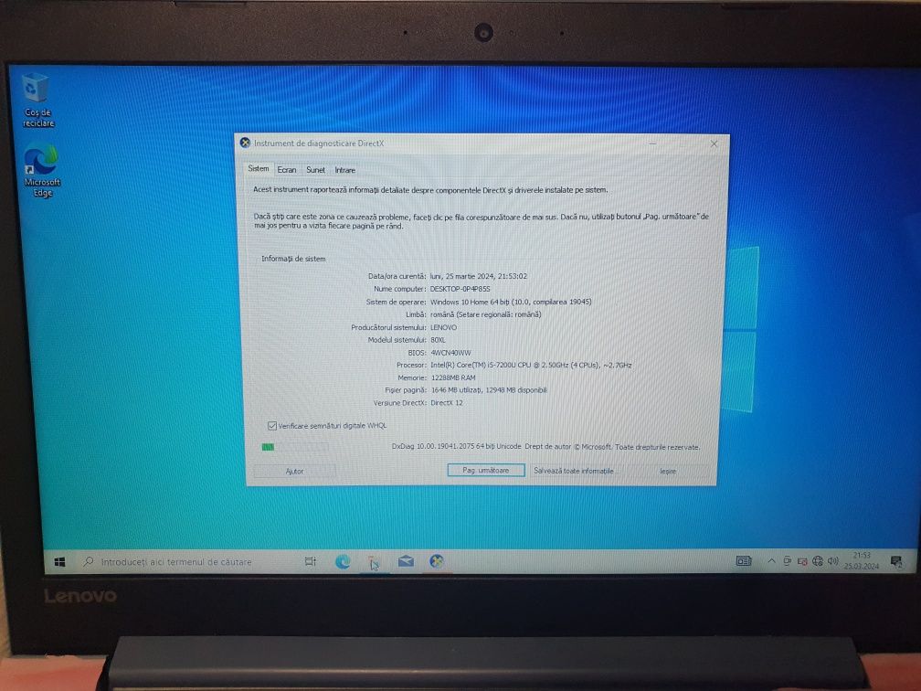 Laptop Lenovo i5-7200