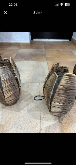 Veioză dormitor din material natural