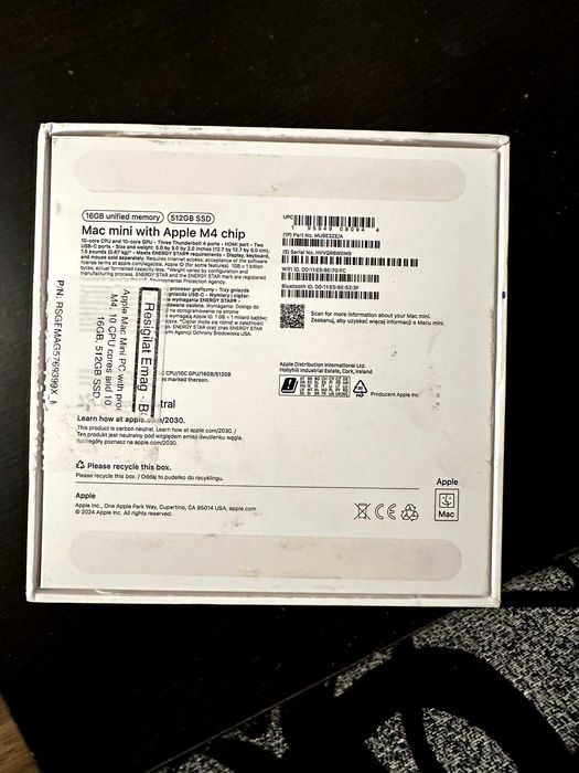 Mac Mini M4, 16GB Unified Memory