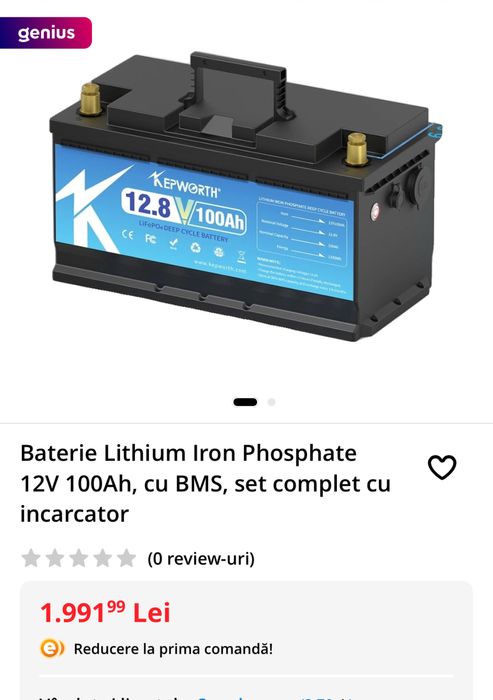 Baterie Lithium Iron Phosphate 12v 100Ah, cu BMS