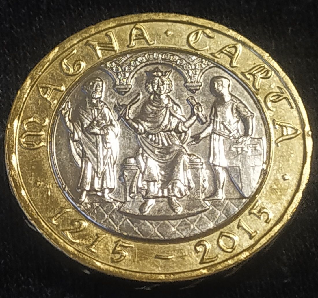 2015 Royal Brand New MAGNA CARD COIN 2 GBP Monedă de două lire sterlin
