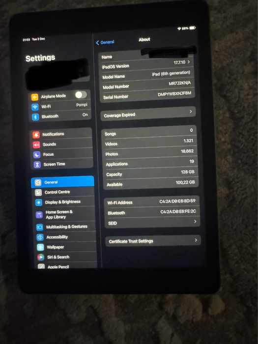 Ipad gen 6  in stare buna