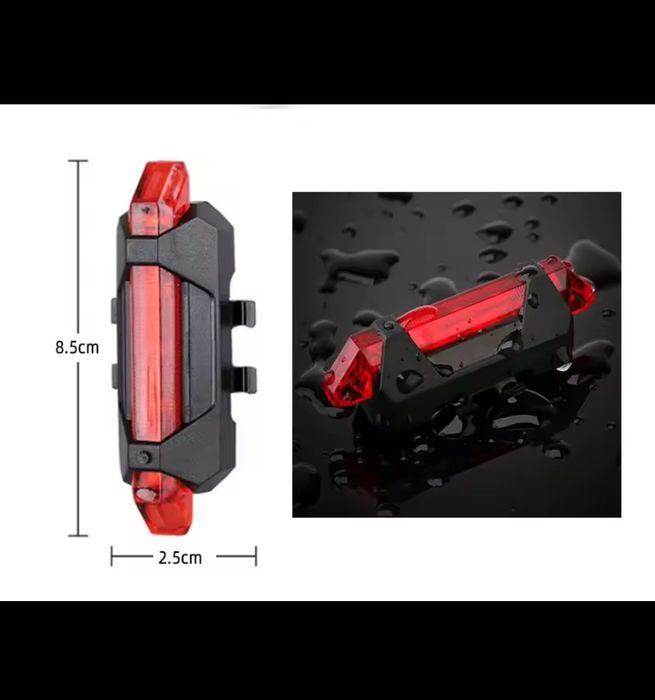 Стоп фар за велосипед USB задна светлина
