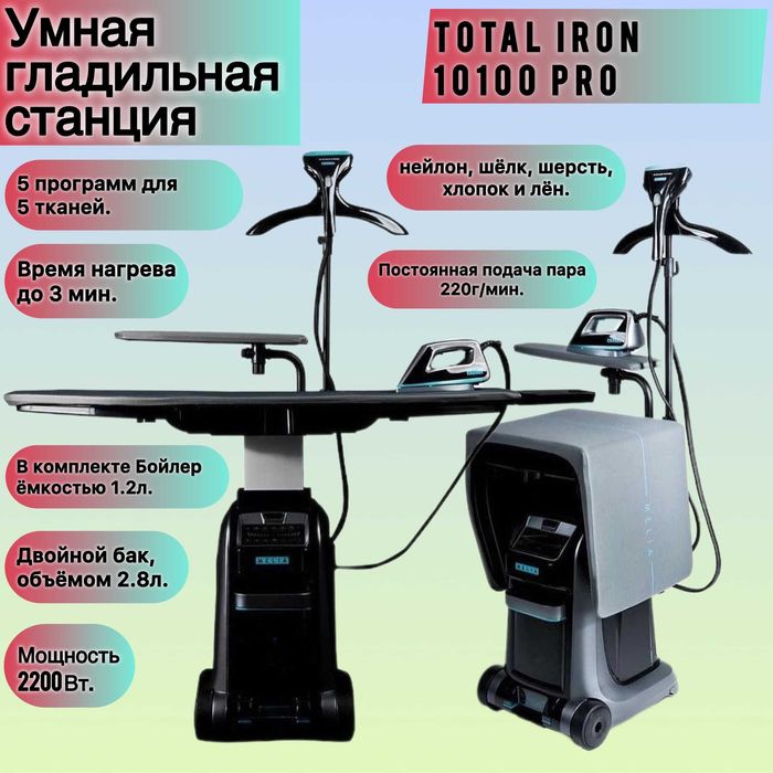 Профессиональный паровой утюг для одежды. Вертикальный, горизонтальный