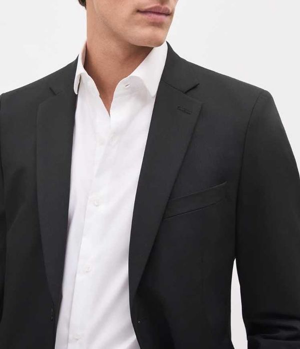 Sacou blazer slim 38 M slim Massimo Dutti NOU lana super 120's negru