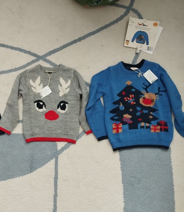Чисто нови коледни пуловери, 86/92 и 110/116