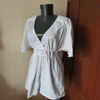 Bluza alba decoltata bumbac Yessica