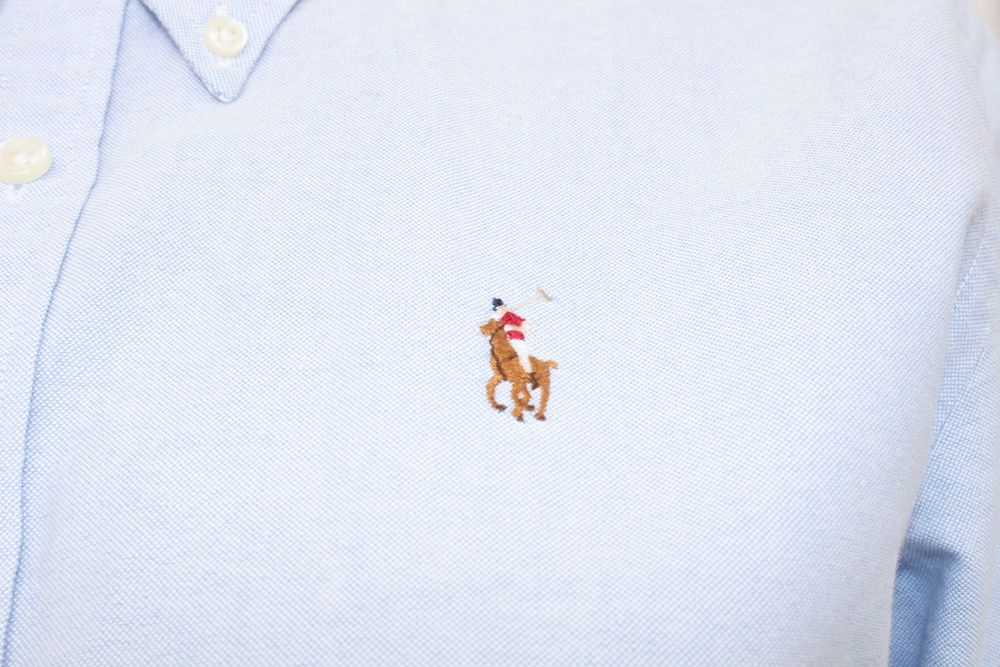 RALPH LAUREN оригинална дамска риза Slim Fit памук синя лого 10 р-р М