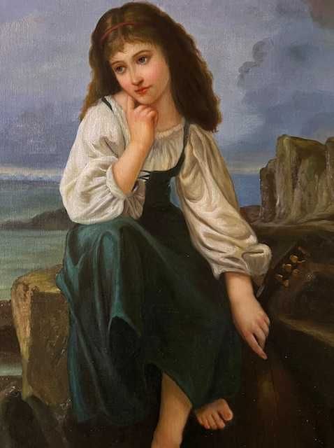 SUPERB! Tablou VECHI, ulei pe carton, semnat, 60x50cm, 70x60cm cu ramă