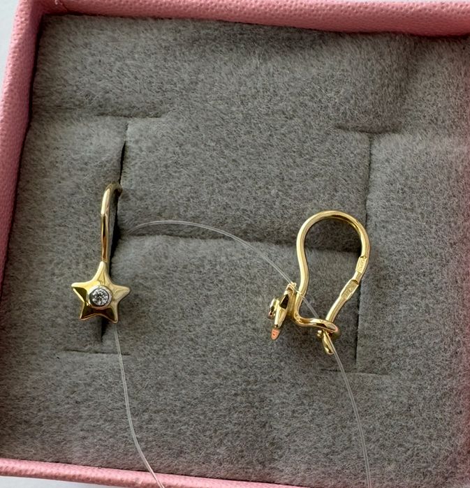 Детские серьги в желтом золоте