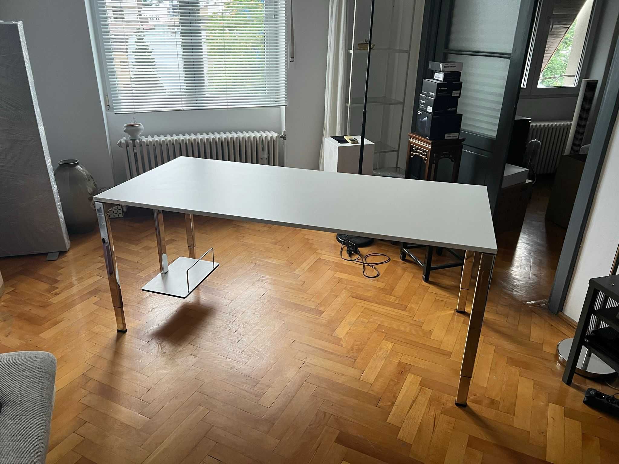 Masă birou lucru crom + CPU Stand designer WiesnerHager Veron