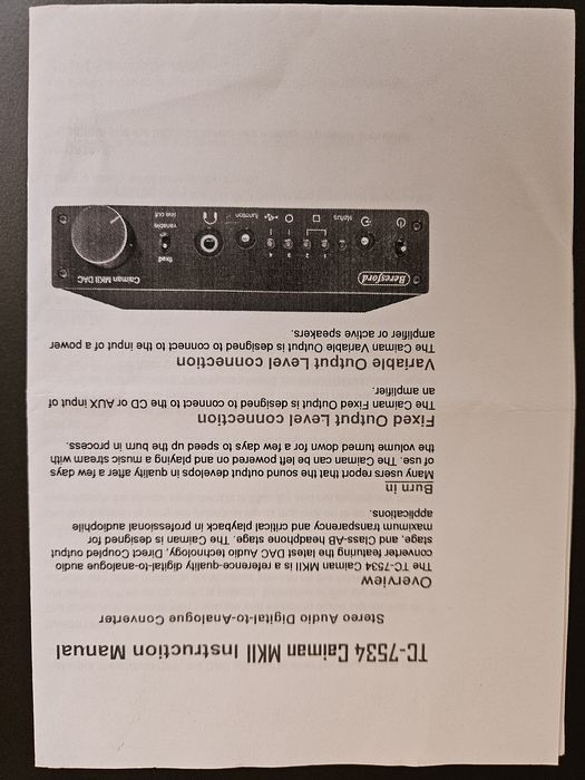 Beresford Caiman MKII TC-7534 дак DAC