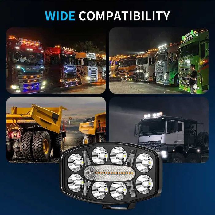 LED мощен диоден фар 12-24V за камиони трактори джипове 10C04