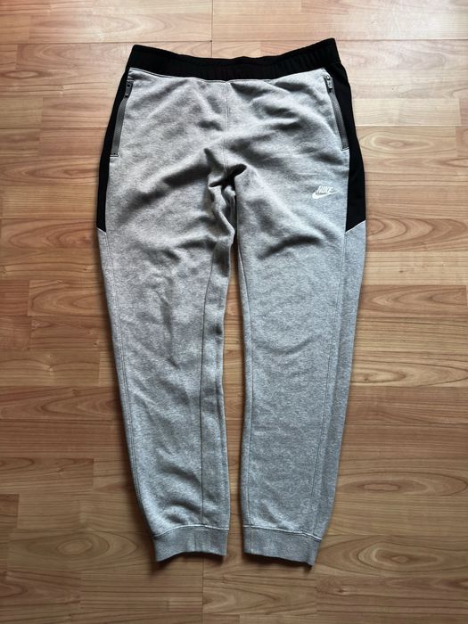 Pantaloni pants joggers sweats cuffed grey Nike cotton side logo print
