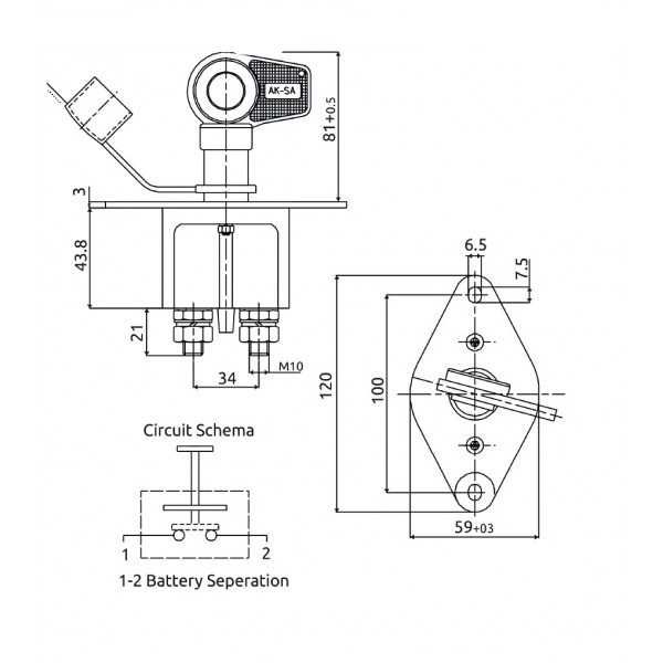 Ключ маса Automat, 020, 200A, 12V i 24V, IP65